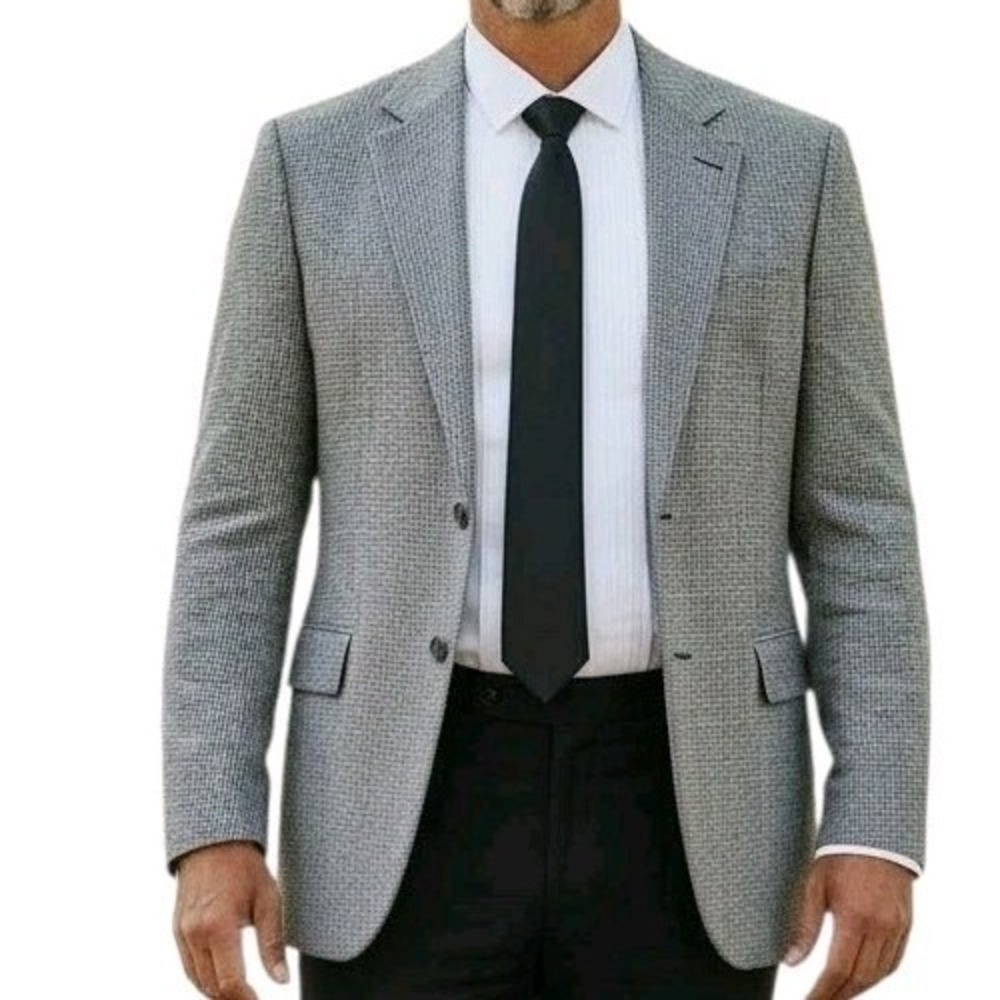 Vintage Nordstrom Harris Tweed Blazer Mens Size 42L‎ Wool Silk Sport Coat